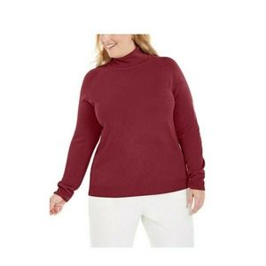#383 Karen Scott 1X Turtleneck Luxsoft Sweater, Merlot NWT